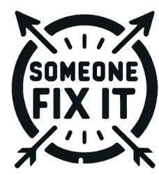 someone should fix it logo